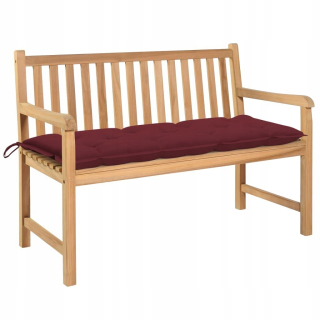 Záhradná lavica, lavička - Záhradná lavica s vankúšom vínom, 120 cm,