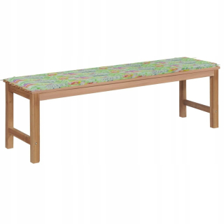 Záhradný stôl, stolík - Záhradná lavica s vankúšom v liste, 150 cm, lite d