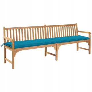 Záhradná lavica, lavička - Lavička s modrým vankúšom 240 cm teke dreva