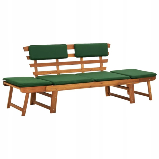 Záhradná lavica, lavička - Lavička s vankúšmi 2in1 190 cm drevené acacia vidaxl