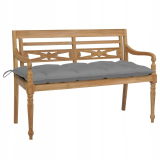Záhradná lavica, lavička - Lavička so sivým vankúšom 120 cm teke Wood