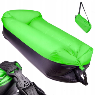 Záhradné lehátko - Lazy Bag Sofa Bed Black and Green Sun Lod 185x70cm