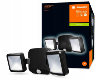 Záhradné halogény - Ledvance LED SPOT batériový LED reflektor SENSOR 10W čierny