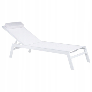 Záhradné lehátko - Garden Deckchair White Catania II!