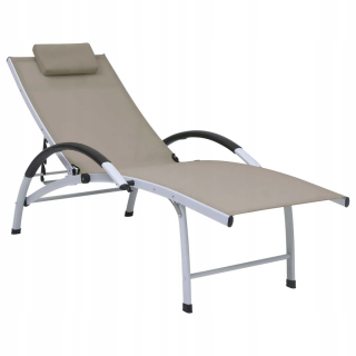 Záhradné lehátko - Deckchair, hliník a textilén, taupe farba