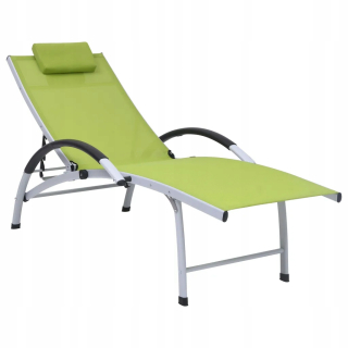 Záhradné lehátko - Deckchair, hliník a textilén, zelená