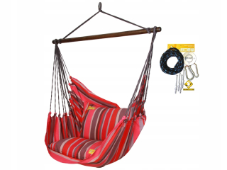 Závesné hojdacie kreslo - Hammock Deckchair+Montážna súprava 127x175 cm 140 kg