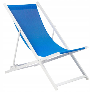 Záhradné lehátko - Modro-biela záhrada Deckchair Locri II