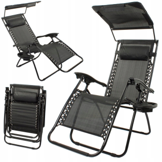 Záhradné lehátko - Garden Beach Deckchair Skladacia gravitácia vrchlíka