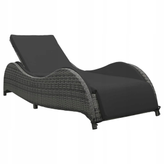 Záhradné lehátko - Polirattan Garden Deckchair Antracite vankúš