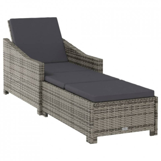 Záhradné lehátko - Garden Deckchair s tmavo šedým vankúšom, Polystan,
