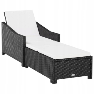 Záhradné lehátko - Garden Deckchair s krémovým vankúšom, Polystan,