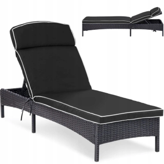 Záhradné lehátko - Rattan Deckchair s nastaviteľnou podporou čalúnenia