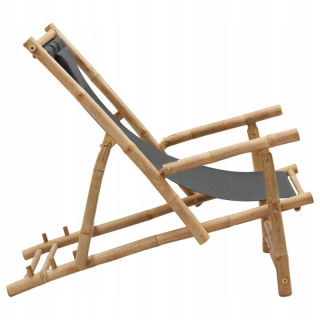 Záhradné lehátko - Gray Vidaxl Bamboo Deckchair