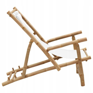 Záhradné lehátko - Biely Vidaxl Deckchair