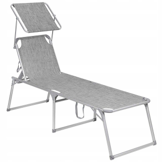 Záhradné lehátko - Vidaxl Garden Deckchair s baldachýnom a vankúšom, SZ