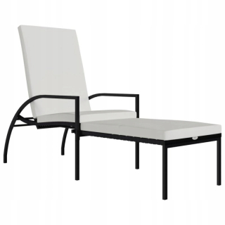 Záhradné lehátko - Deckchair s opálením, polystan, čierny