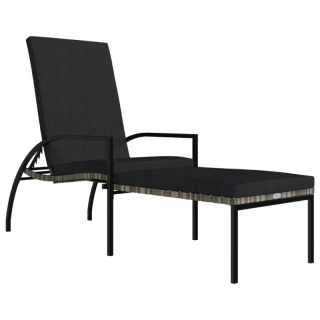 Záhradné lehátko - Deckchair s opálením, polystan, šedá