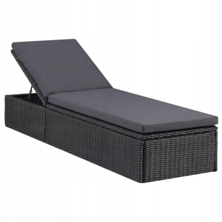 Záhradné lehátko - Vidaxl High Deckchair pre senior, skladací, čierny,