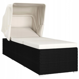Záhradné lehátko - Deckchair so strechou a vankúšom, Polystan,