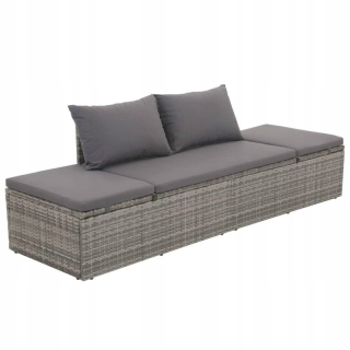Záhradné lehátko - Garden Couch, Gray, 195 x 60 cm, Rattan PE