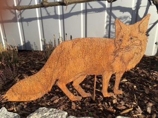 Fox Rudy Garden Decoration Corten Rust