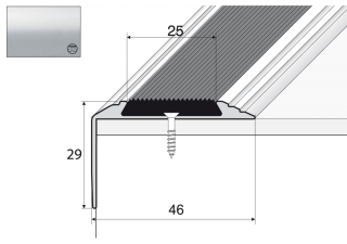 A38 Schodisko Non -slip 90 cm striebro