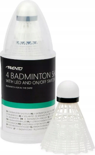 Badmington pre deti - Badminton šípky žiariace LED nylon Avento x4