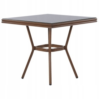 Záhradný stôl, stolík - Lumarko Garden Table 80 x 80 cm tmavé drevo s C