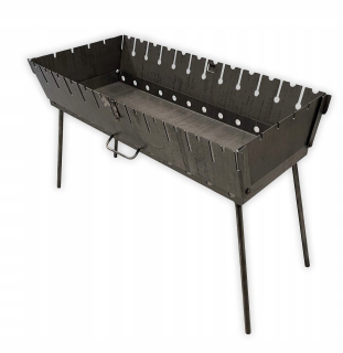 Gril na drevené uhlie - Mangal 12 uhlíkový grilov kufrový kov 2 mm