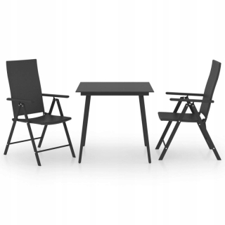 Záhradná zostava nábytku - Sada záhradného nábytku, Rattan PVC, čierna