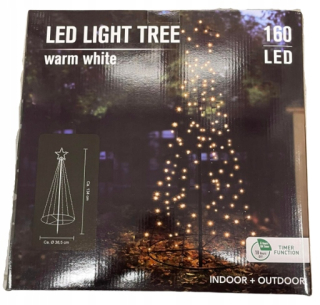 Kovový vianočný stromček s LED osvetlením 134 cm 160 LED