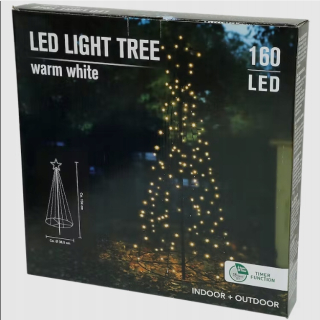 Kovový vianočný stromček s LED osvetlením 134 cm 160