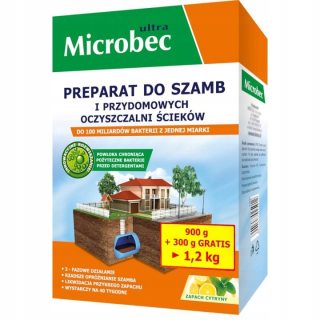 Prostriedok do žumpy, septiku - Microbec ultra do septických nádrží, vôňa citrónu 1,2 kg