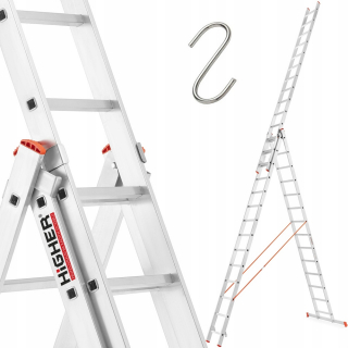 Silný hliníkový rebrík 3x14 Universal Highr
