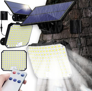 Uličná lampa - Silná LED solárna lampa so senzorom pohybu na ulici