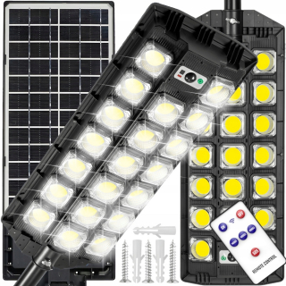 Uličná lampa - Silná ulica Solar Lamp 1600 W Dusk Sensor +diaľkové ovládanie