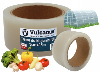 Fóliovník - Silná páska na opravu tunelovej fólie Foil bezfarebná 5 cm x 25m