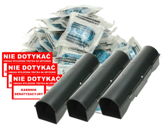Repelent, plašič  pre zvieratá - Silná jedovatá myš Paste Rods 3 kg + kŕmna stanica (3 ks)