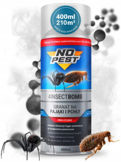 Repelent proti hmyzu - Silná príprava na hmlu na pavúky a blchy bombardné námorníctvo modrá NO PEST 400 ml