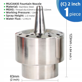 Zavlažovanie záhrady - MUCIAKIE 1PC 1'' 1,5'' 2'' oceľová tryska na fontánu
