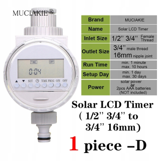 Postrekovač - MUCIAKIE 5 Druhy záhradnej vody časovač dažďového senzora Solar LCD Dvojnásobný číselník