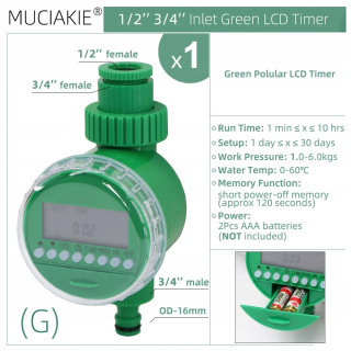 Postrekovač - Muciaki Garden Automatický zavlažovací systém časovač dažďový senzor solárne LCD