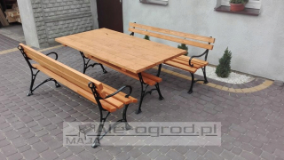 Záhradná lavica, lavička - Máj XL liatinový záhradný nábytok s lakťov