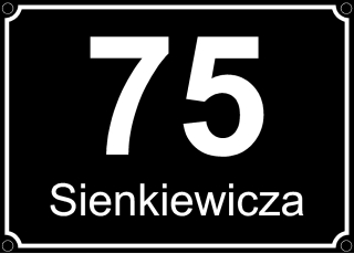 Názov kovovej adresy Názov ulice Číslo domu