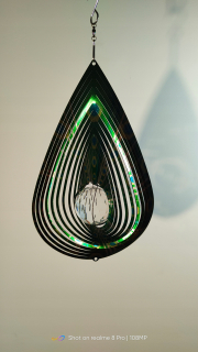Kovová záhradná dekorácia kvapka s Crystal 30 cm