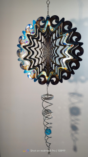 Kovová záhradná ozdoba Mandala30 cm s špirálou 25 cm