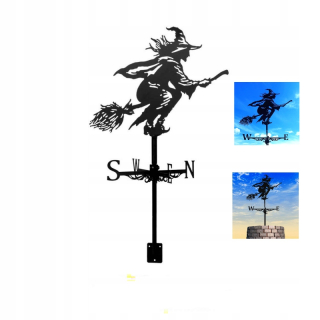 Ukazovateľ smeru vetra - Kovová čierna práca žeriav čarodejnícka weathervane