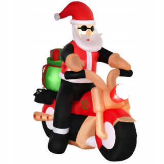 Santa Claus na motorke nafukovacie na Vianoce 165 cm
