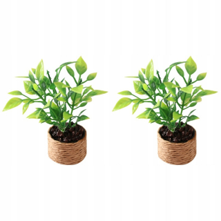 Dekorácia do záhrady - Mini Bonsai Dollouse s oranžovým stromom 2 ks